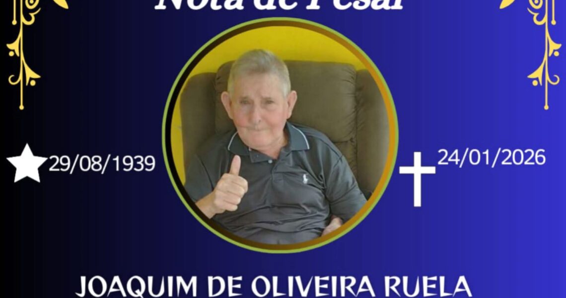 FALECEU JOAQUIM DE OLIVEIRA RUELA  (JOAQUIM RUELA ) DE CARANGOLA
