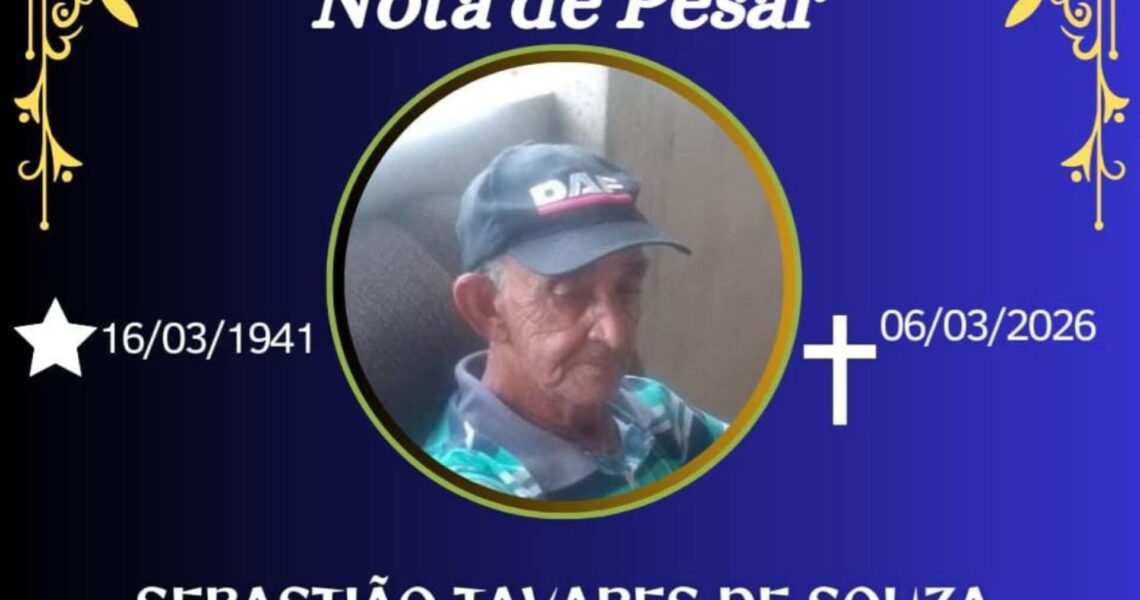 FALECEU SEBASTIÃO TAVARES DE SOUZA DA ZONA RURAL DE CARANGOLA
