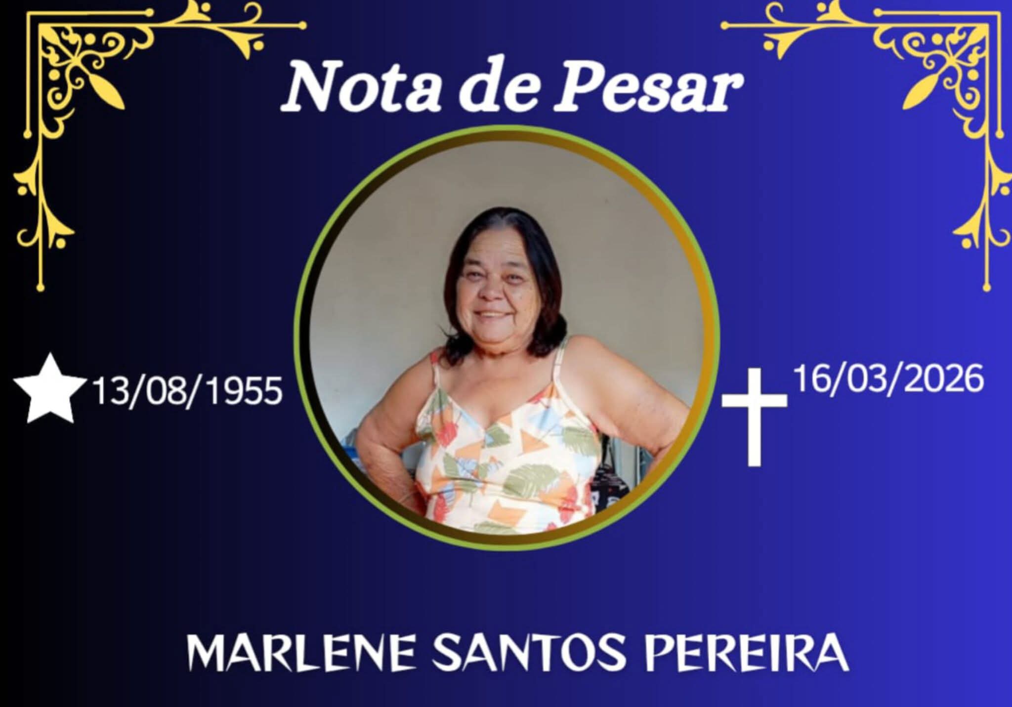 FALECEU MARLENE SANTOS PEREIRA, DE PEDRA DOURADA