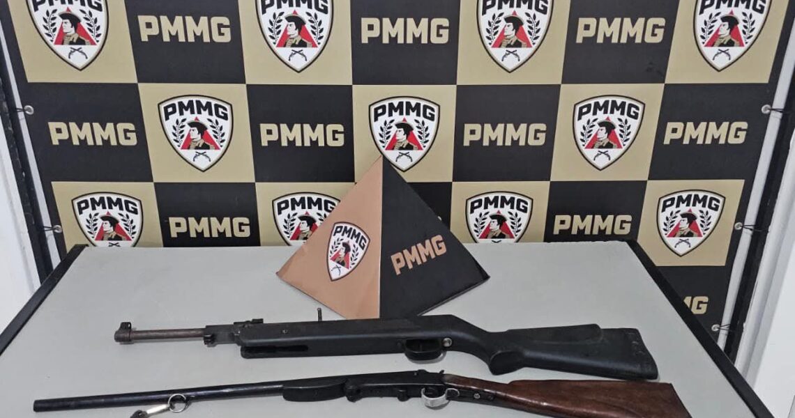 PM DE FERVEDOURO AGE RÁPIDO E RETIRA ARMAS ILEGAIS DE CIRCULAÇÃO