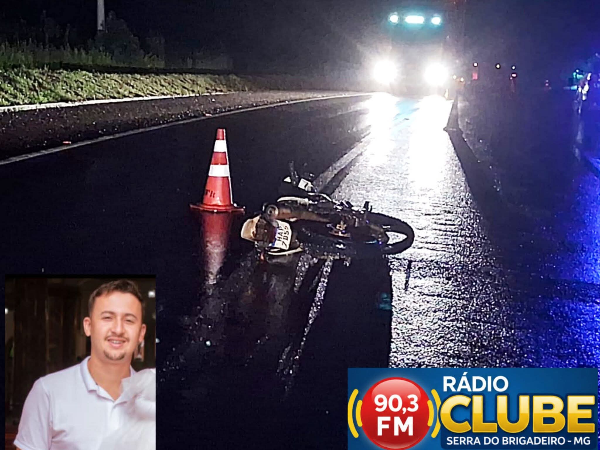 ACIDENTE ENTRE MOTOCICLETA E CAMINHONETE TERMINA COM MORTE ENTRE MIRADOURO E FERVEDOURO