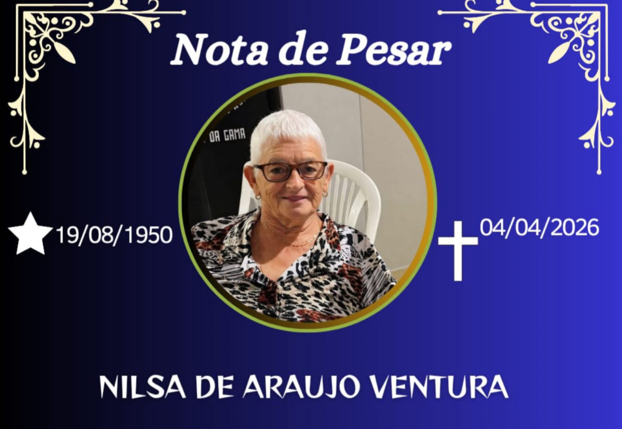 FALECEU NILZA DE ARAUJO VENTURA, DE CARANGOLA