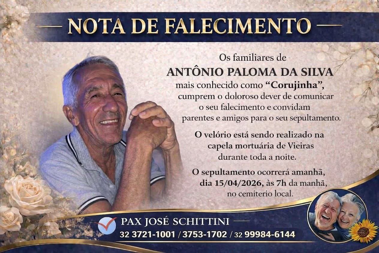 NOTA DE FALECIMENTO: ANTÔNIO PALOMA DA SILVA
