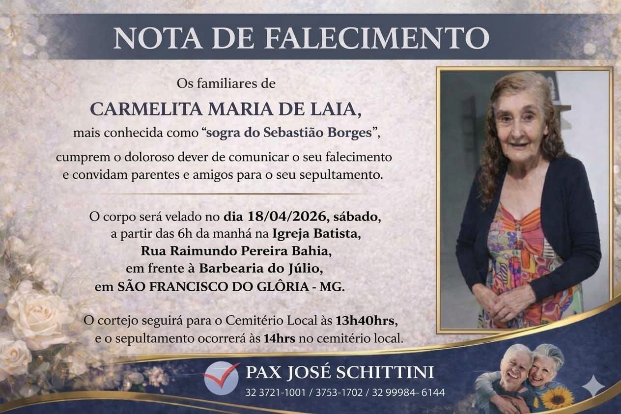 FALECEU CARMELITA MARIA DE LAIA, DE SÃO FRANCISCO DO GLÓRIA