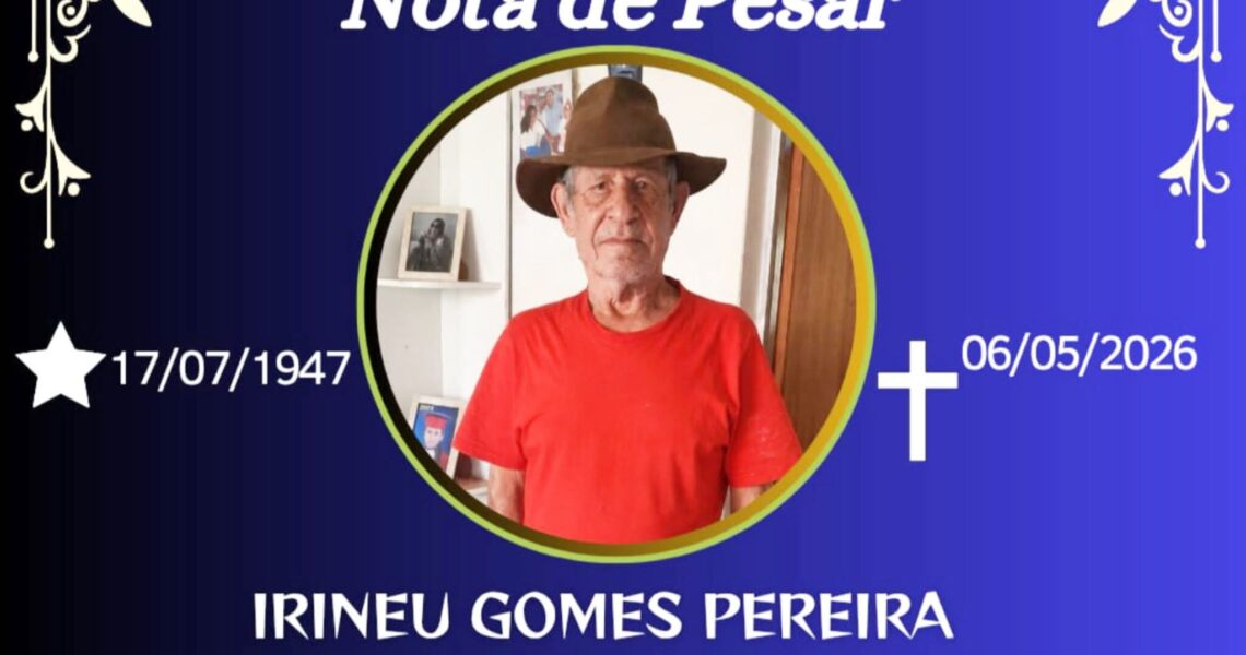 FALECEU IRINEU GOMES PEREIRA, DE DIVINO