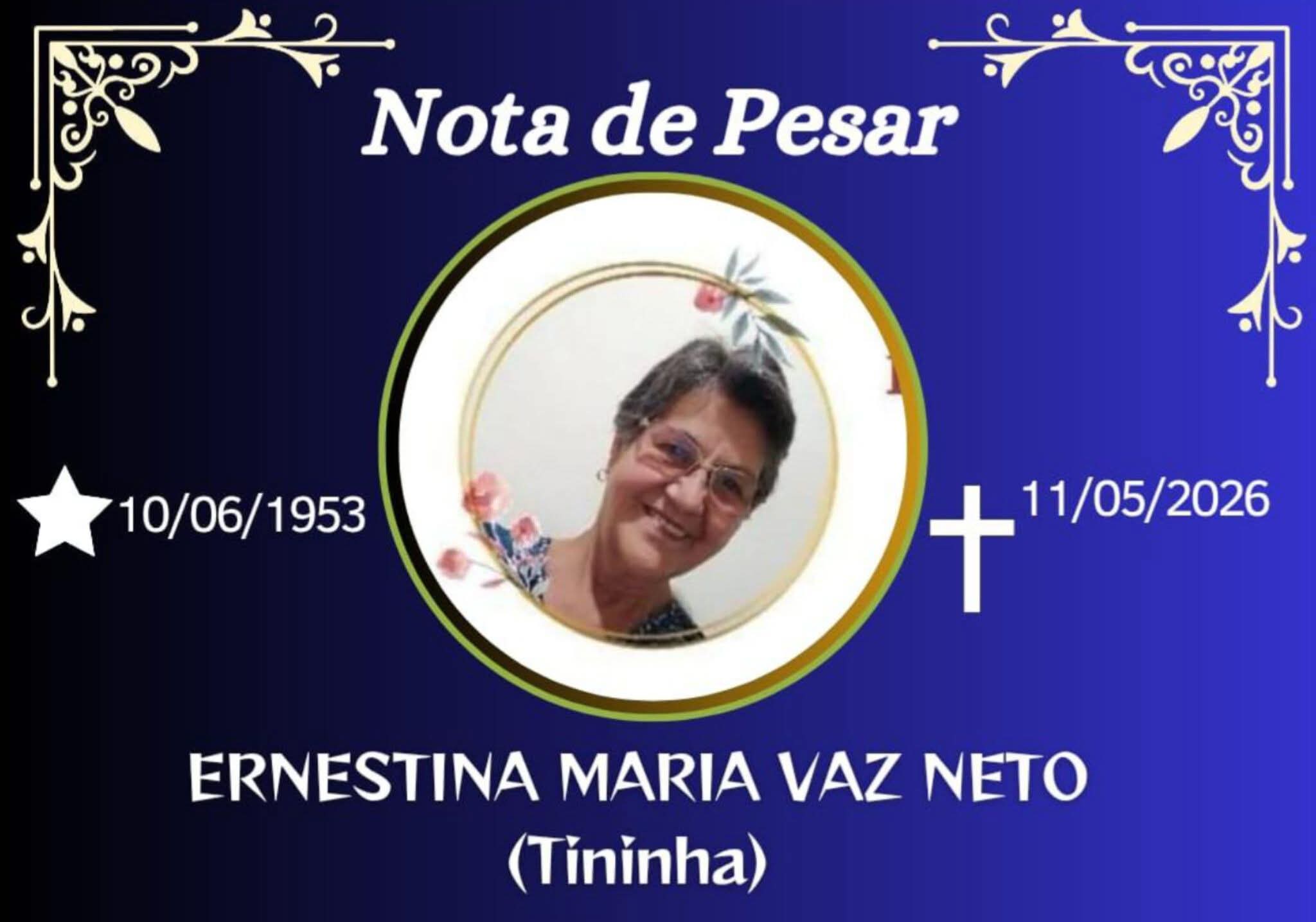 FALECEU ERNESTINA VAZ NETO ( TININHA) DE CARANGOLA