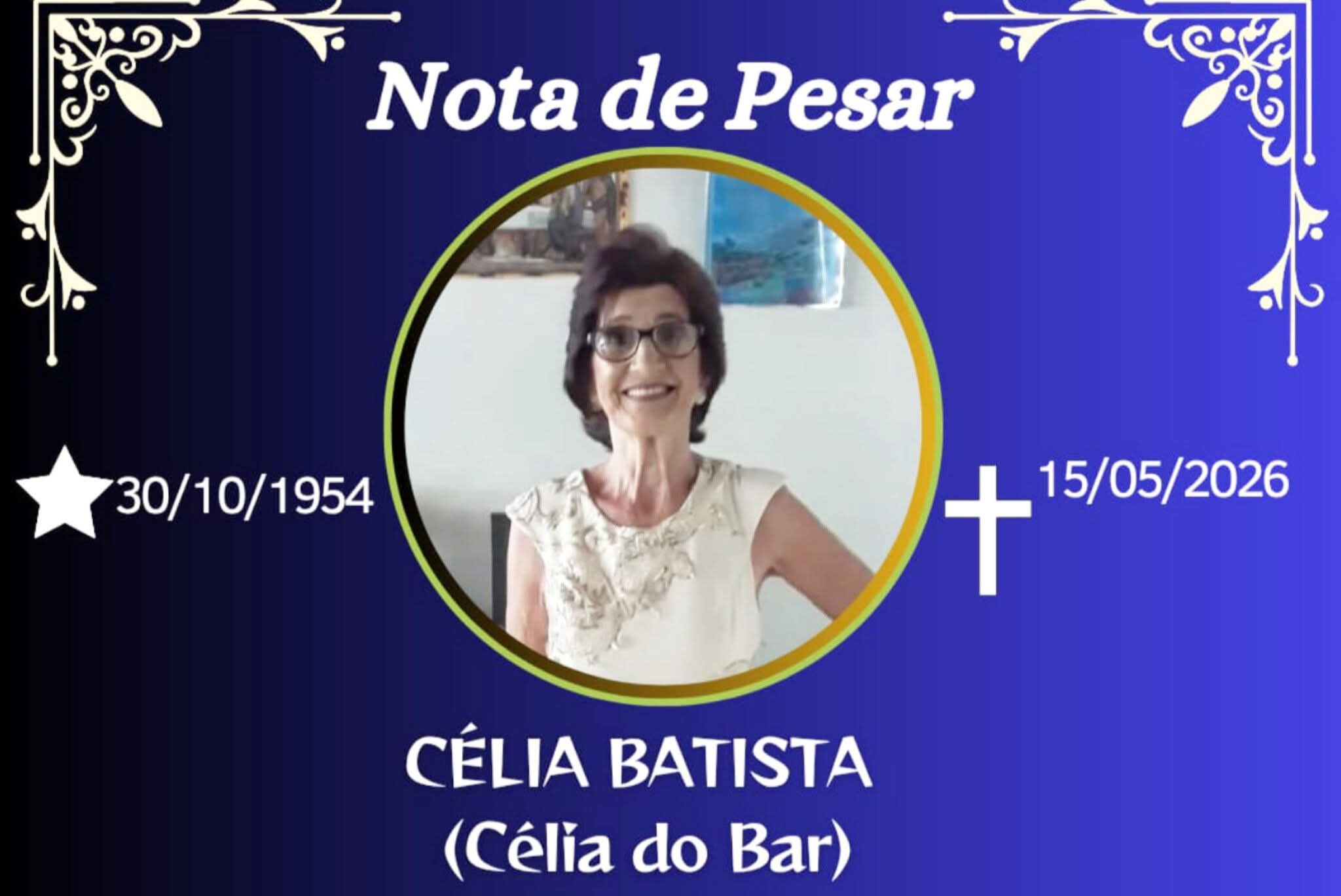 FALECEU CELIA BATISTA ( CELIA DO BAR), DE CARANGOLA