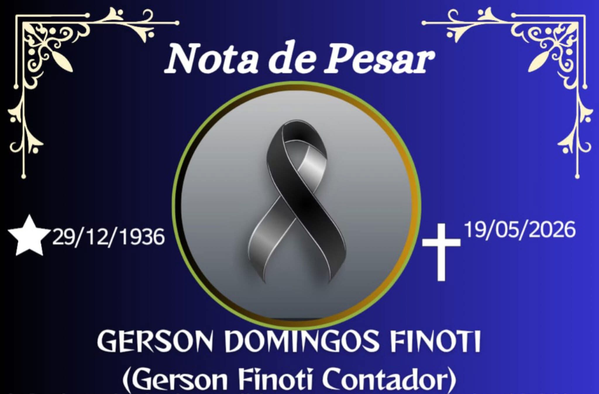 FALECEU GERSON DOMINGOS FINOTI (CONTADOR) DE CARANGOLA
