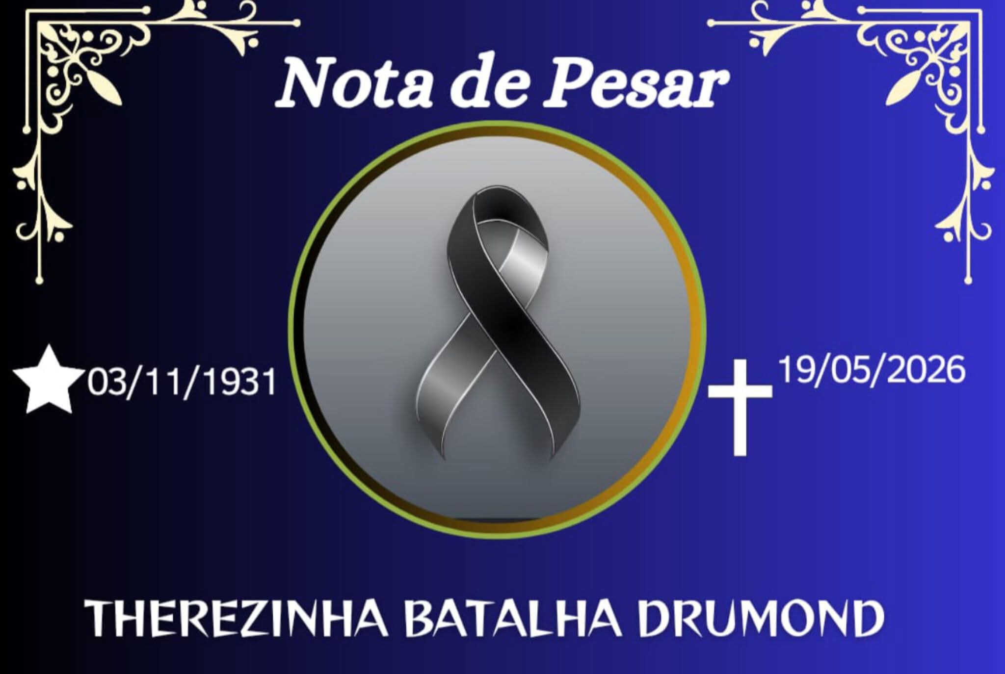 FALECEU TEREZINHA BARALHA DRUMOND DE FARIA LEMOS
