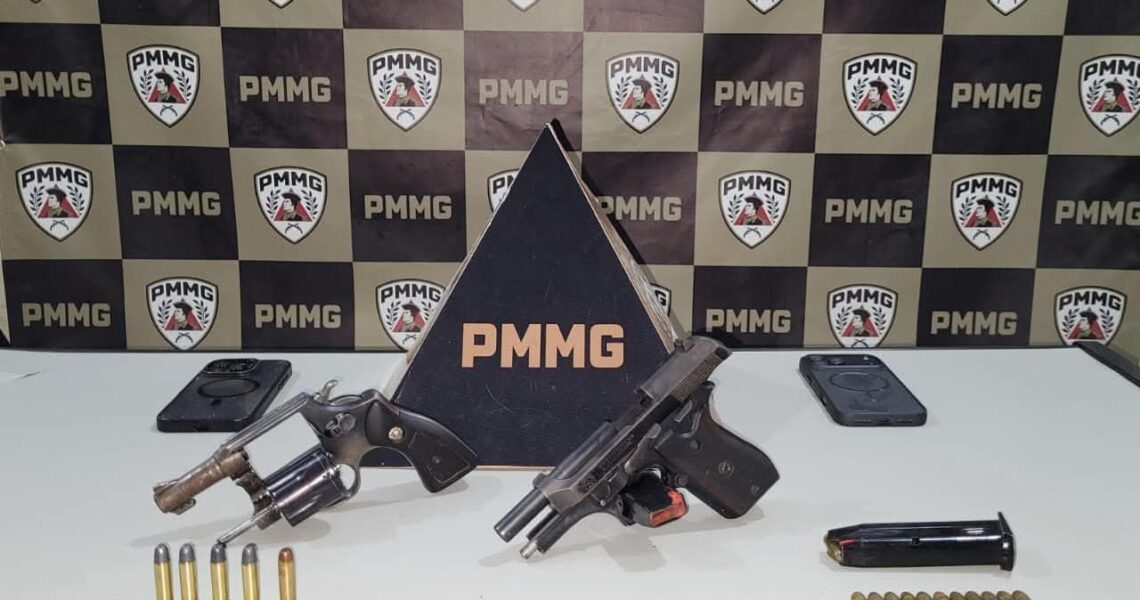 PM PRENDE DOIS SUSPEITOS E APREENDE ARMA DE FOGO EM MURIAÉ