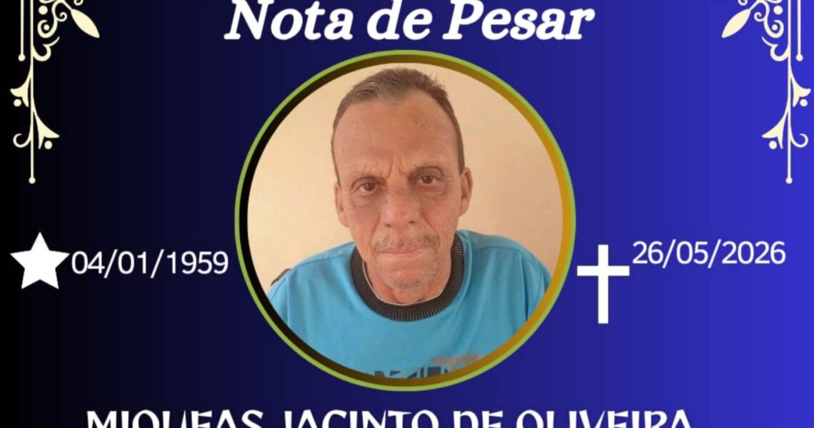 FALECEU MIQUEAS JACINTO DE OLIVEIRA, DE CARANGOLA