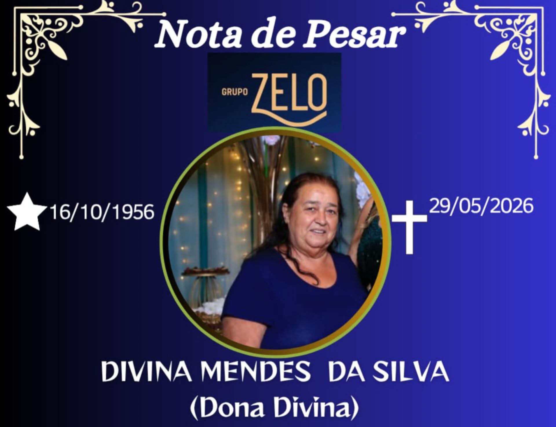 FALECEU DIVINA MENDES DA SILVA, DE SÃO FRANCISCO DO GLÓRIA