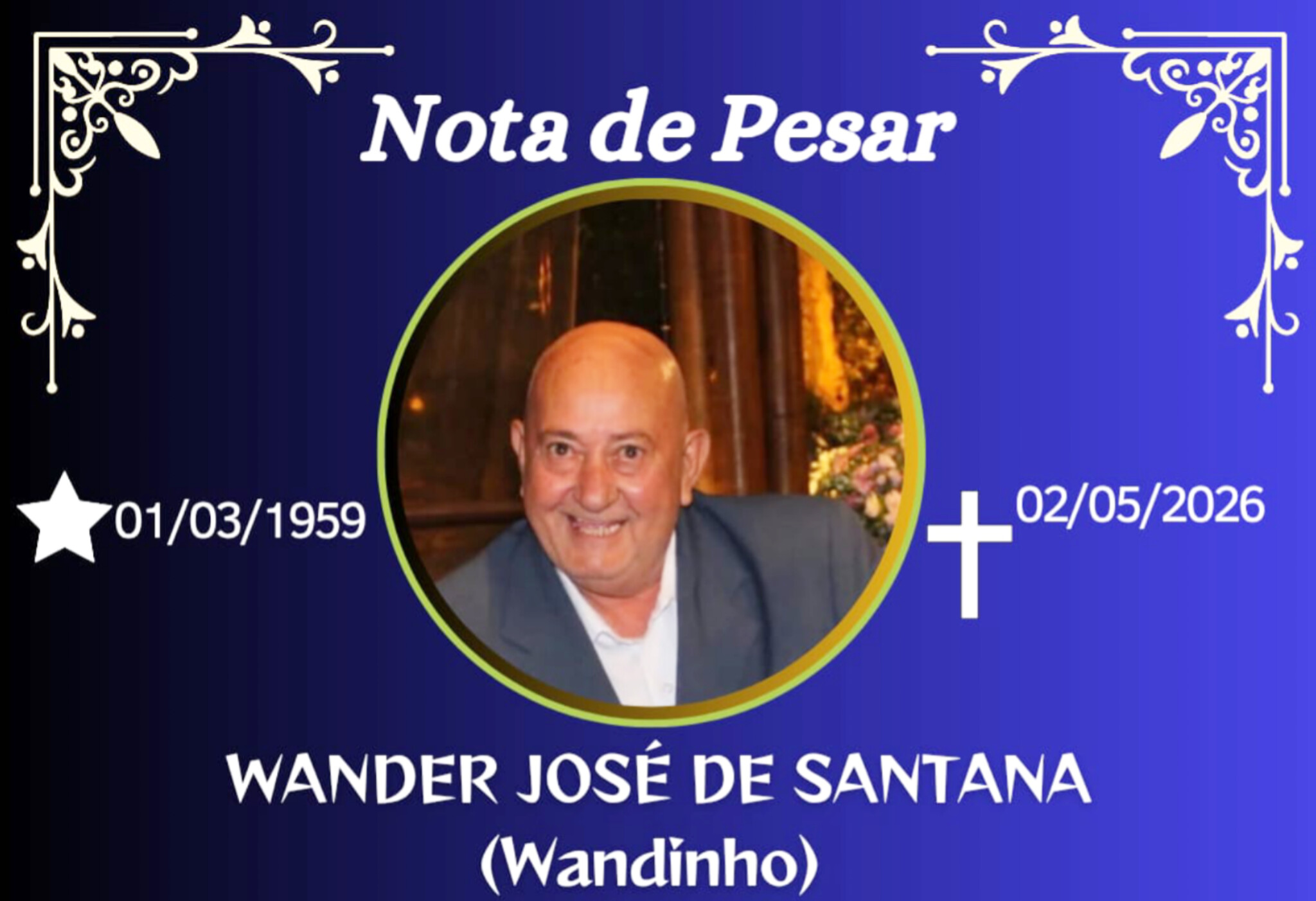 FALECEU WALDEMAR JOSÉ DE SANTANA, DE FERVEDOURO
