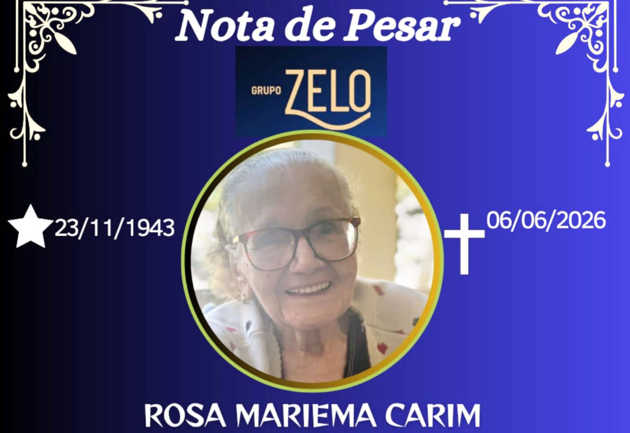 FALECEU ROSA MARIEMA CARIM, DE CARANGOLA