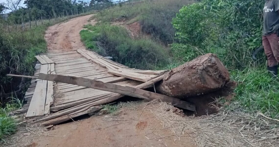 MORADORES DA FAZENDA PAI INÁCIO, EM  MIRADOURO ESTÃO SEM PONTE