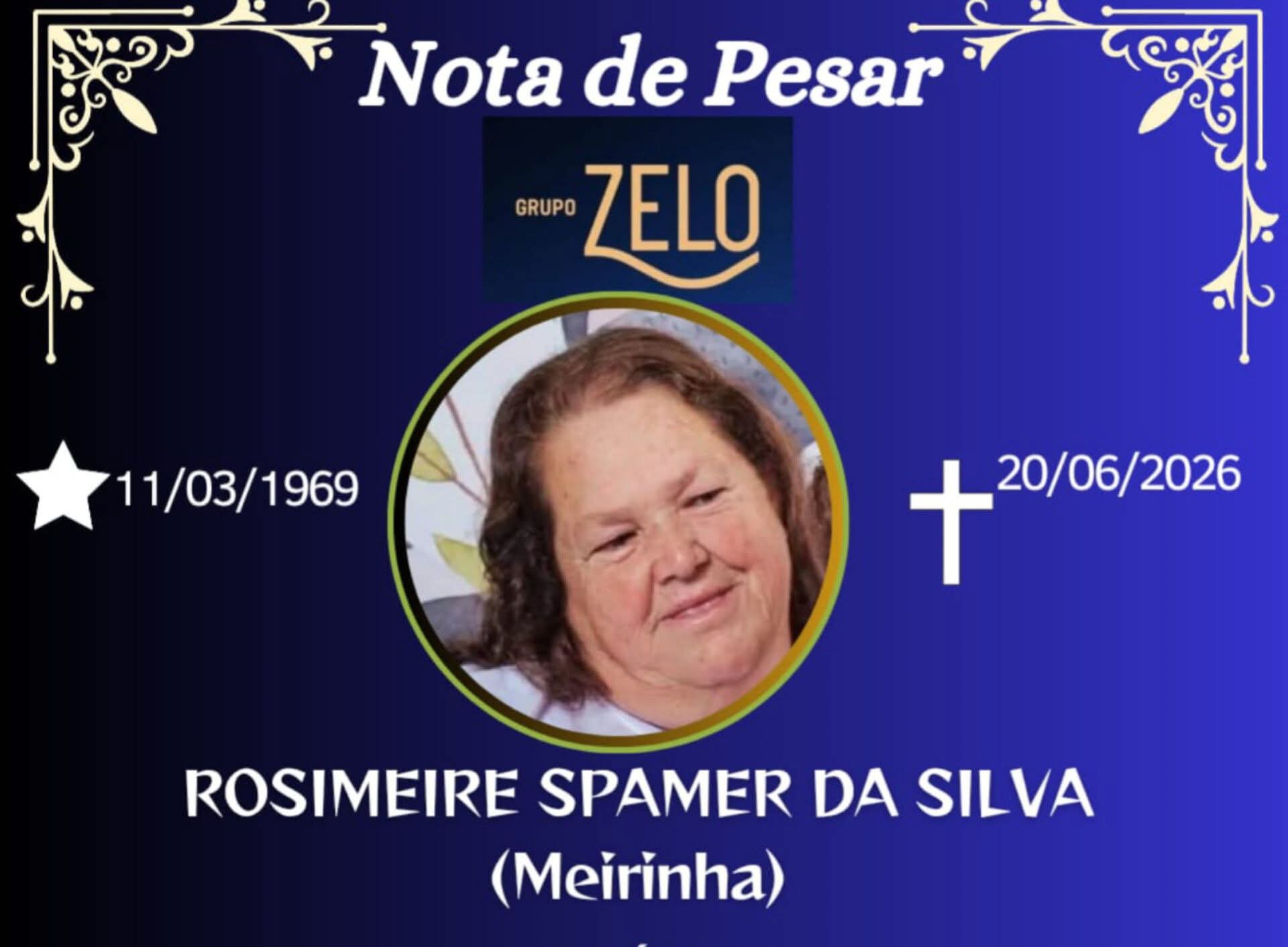 FALECEU ROSIMEIRE SPAMER DA SILVA, DE CAPARAÓ