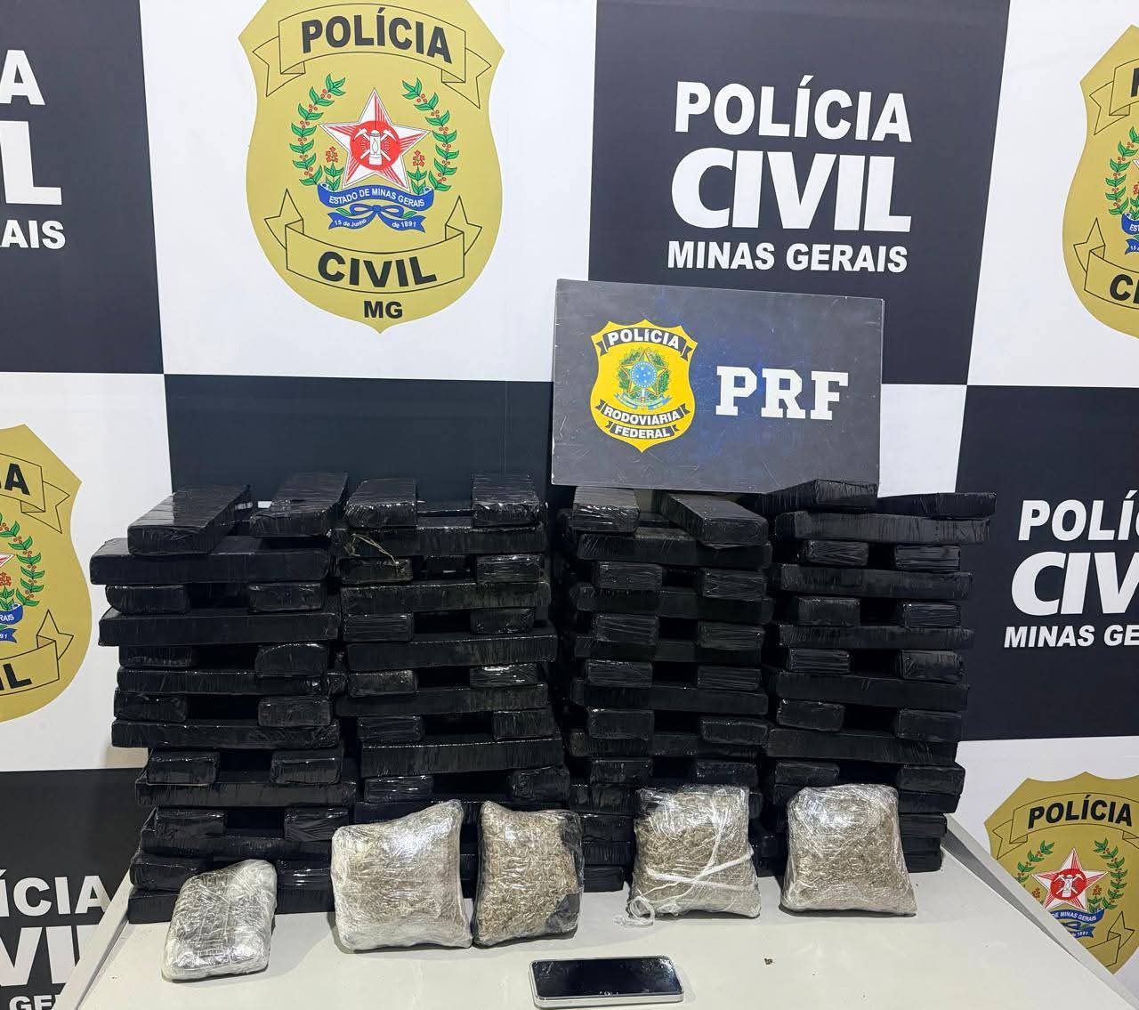 POLÍCIA CIVIL E PRF APREENDEM GRANDE QUANTIDADE DE DROGAS DURANTE OPERAÇÃO CONJUNTA
