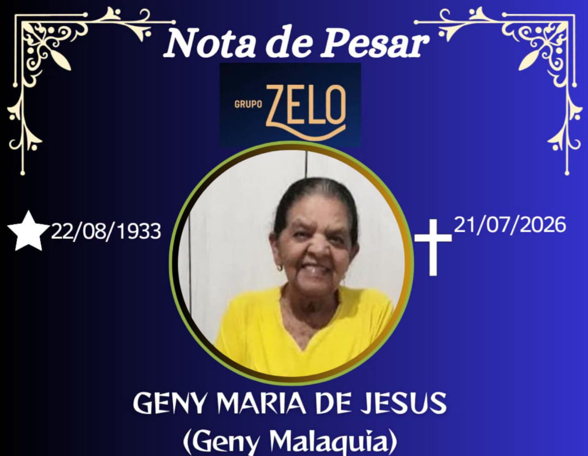 FALECEU GENY MARIA DE JESUS (GENY MALAQUIA) DE FERVEDOURO