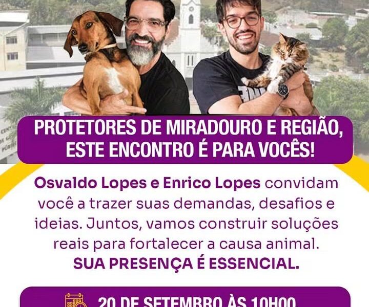 EVENTO EM PROL AOS ANIMAIS SERÁ REALIZADO E MIRADOURO