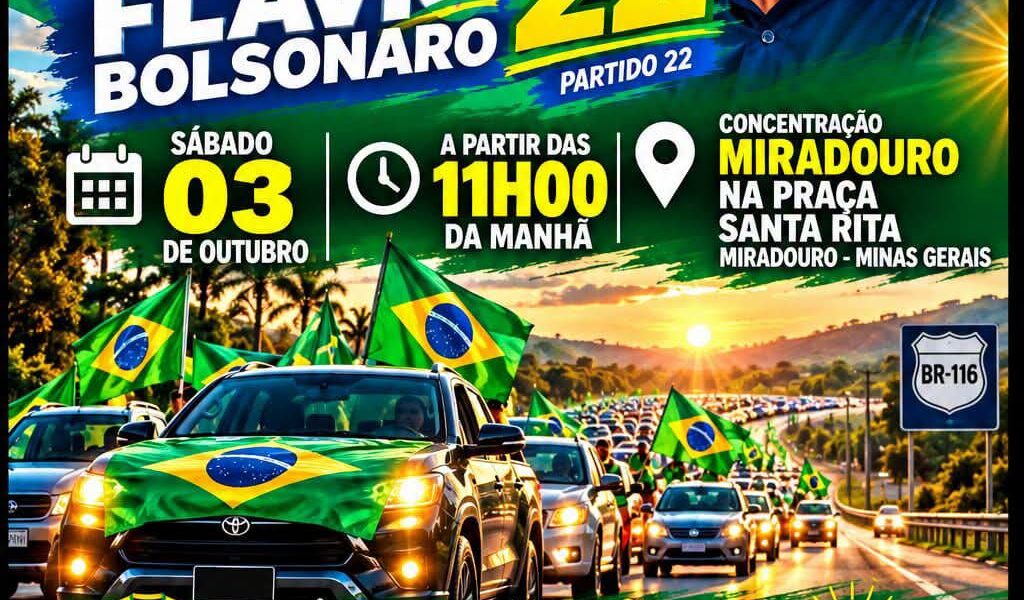 BOLSONARISTAS DE MIRADOURO E FERVEDOURO FARÃO CARREATA NESTE SABADO